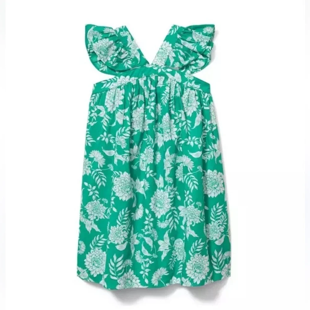 Janie and Jack Bright Jade Green Floral Sundress size 3